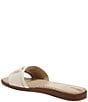 Color:Modern Ivory - Image 4 - Irina Leather and Lizard Embossed Double E Square Toe Flat Slide Sandals