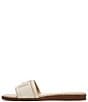 Color:Modern Ivory - Image 5 - Irina Leather and Lizard Embossed Double E Square Toe Flat Slide Sandals