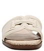 Color:Modern Ivory - Image 6 - Irina Leather and Lizard Embossed Double E Square Toe Flat Slide Sandals