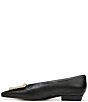 Color:Black - Image 5 - Janina Embellished Oversized Buckle Detail Pointed Toe Leather Flats
