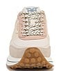 Color:Ivory/Limestone/Soft Rose - Image 6 - Jayce Mesh and Suede Lace-Up Retro Sneakers