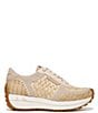 Color:Warm Sand/Dark Natural - Image 2 - Jianna Raffia and Suede Lace-Up Retro Sneakers