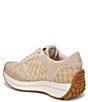Color:Warm Sand/Dark Natural - Image 4 - Jianna Raffia and Suede Lace-Up Retro Sneakers