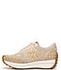 Color:Warm Sand/Dark Natural - Image 5 - Jianna Raffia and Suede Lace-Up Retro Sneakers