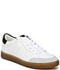 Color:White/Black - Image 1 - Josi Gum Sole Leather Lace-Up Sneakers