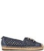 Color:Hudson Blue - Image 2 - Khiara Raffia Logo Detail Inspired Espadrille Flats