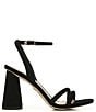 Color:Black Suede - Image 2 - Kia Suede Sculptural Heel Ankle Strap Sandals