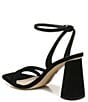 Color:Black Suede - Image 4 - Kia Suede Sculptural Heel Ankle Strap Sandals