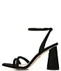 Color:Black Suede - Image 5 - Kia Suede Sculptural Heel Ankle Strap Sandals