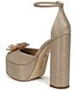 Color:Blush - Image 4 - Kori Flora Raffia Ankle Strap Flower Platform Dress Sandals