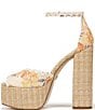 Color:Apricot Multi - Image 5 - Kori Floral Print Ankle Strap Rick-Rack Trim Platform Sandals