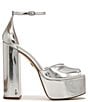 Color:Soft Silver - Image 2 - Kori Patent Ankle Strap Platform Dress Sandals