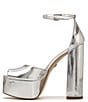 Color:Soft Silver - Image 5 - Kori Patent Ankle Strap Platform Dress Sandals