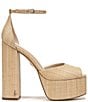 Color:Beechwood - Image 2 - Kori Raffia Ankle Strap Platform Dress Sandals