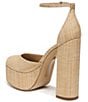 Color:Beechwood - Image 4 - Kori Raffia Ankle Strap Platform Dress Sandals