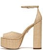 Color:Beechwood - Image 5 - Kori Raffia Ankle Strap Platform Dress Sandals