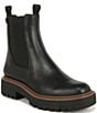 Color:Black Leather - Image 1 - Laguna Waterproof Leather Chelsea Platform Booties