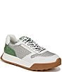 Color:Black/White/Grass Green - Image 1 - Layla Suede and Mesh Lace-Up Sneakers