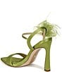 Color:Tropic Green - Image 4 - Leana Satin Floral and Feather Detail Dress Sandals