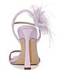 Color:Orchid Blossom - Image 3 - Leana Strappy Silk Floral and Feather Detail Dress Sandals