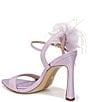 Color:Orchid Blossom - Image 4 - Leana Strappy Silk Floral and Feather Detail Dress Sandals