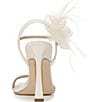 Color:Pearl Ivory - Image 3 - Leana Strappy Silk Floral and Feather Detail Dress Sandals