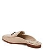 Color:Sandshell - Image 4 - Linnie Fray Leather and Fabric Bit Buckle Loafer Mules