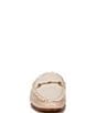 Color:Sandshell - Image 6 - Linnie Fray Leather and Fabric Bit Buckle Loafer Mules
