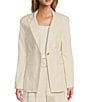 Color:Artic Wolf - Image 1 - Long Sleeve Peak Lapel Collar Coordinating Fitted Blazer
