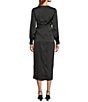 Sam Edelman Long Sleeve Satin Wrap Midi Dress, Color:Black - Image 2