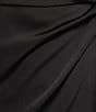 Sam Edelman Long Sleeve Satin Wrap Midi Dress, Color:Black - Image 3