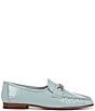 Color:Robin Egg Blue - Image 2 - Lucca Patent Ruched Bit Buckle Flat Loafers