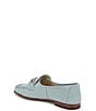 Color:Robin Egg Blue - Image 4 - Lucca Patent Ruched Bit Buckle Flat Loafers