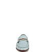 Color:Robin Egg Blue - Image 6 - Lucca Patent Ruched Bit Buckle Flat Loafers