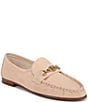 Color:Beechwood - Image 1 - Lucca Suede Ruched Bit Buckle Flat Loafers