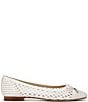 Color:Bright White - Image 2 - May Basket Weave Bow Detail Ballet Flats