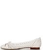 Color:Bright White - Image 5 - May Basket Weave Bow Detail Ballet Flats