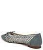 Color:Washed New Blue - Image 3 - May Denim Basket Woven Bow Detail Ballet Flats