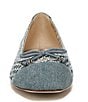Color:Washed New Blue - Image 5 - May Denim Basket Woven Bow Detail Ballet Flats