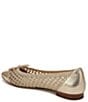 Color:Bleached Natural - Image 4 - May Metallic Basket Weave Bow Detail Ballet Flats