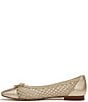 Color:Bleached Natural - Image 5 - May Metallic Basket Weave Bow Detail Ballet Flats
