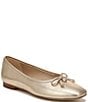 Color:Gold Leaf - Image 1 - Meadow Leather Bow Detail Ballet Flats
