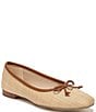 Color:Bleached Beechwood - Image 1 - Meadow Raffia Bow Detail Woven Ballet Flats