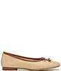 Color:Bleached Beechwood - Image 2 - Meadow Raffia Bow Detail Woven Ballet Flats