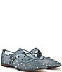 Sam Edelman Michaela Shine Mesh Gem Embellished Mary Jane Flats, Coastal Blue - Image 9