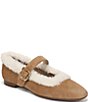 Sam Edelman Michaela Suede Faux Fur Mary Jane Flats - Image 1