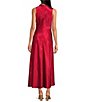 Sam Edelman Mock Neck Gathered Satin Maxi Dress - Image 2