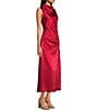 Sam Edelman Mock Neck Gathered Satin Maxi Dress - Image 3