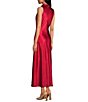 Sam Edelman Mock Neck Gathered Satin Maxi Dress - Image 4