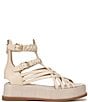 Color:Linen - Image 2 - Nicki Leather Braided Gladiator Platform Sandals